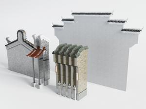 中式徽派马头墙建筑