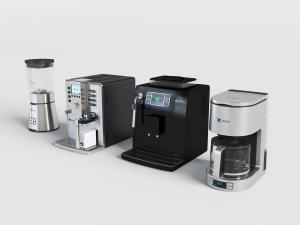 黑色不锈钢咖啡机、茶饮机厨房电器