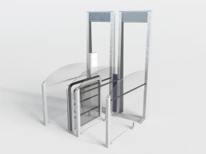 飞机场带玻璃围挡的安检闸门