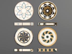 欧式四款石材地砖地面拼花