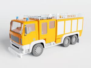 黄色的儿童消防车玩具
