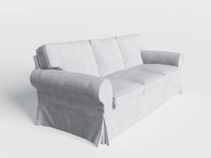 北欧布艺沙发罩灰色多人沙发3d模型 北欧布艺沙发罩灰色多人沙发