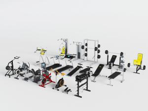 健身房跑步机、举重器体育健身器材设备