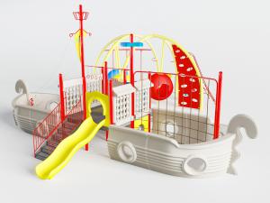 带滑滑梯、海洋球池的游乐设施设备3d模型 带滑滑梯、海洋球池的游乐设施设备