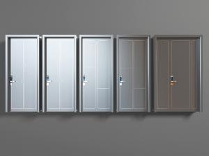 现代带密码锁的平开门