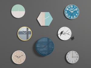 现代圆形多边形钟表3d模型 现代圆形多边形钟表