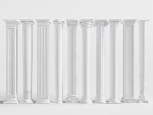 欧式白色方形圆形罗马柱子