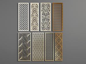 简欧金属雕花隔断3d模型 简欧金属雕花隔断
