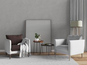 新中式单人沙发、边几3d模型 新中式单人沙发、边几