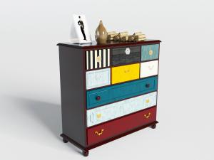 简欧地中海做旧玄关柜边柜