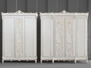 欧式白色装饰雕花的衣柜3d模型 欧式白色装饰雕花的衣柜