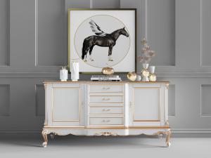 欧式白色装饰金边的玄关柜边柜