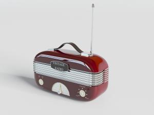 红色复古圆角长方形收音机