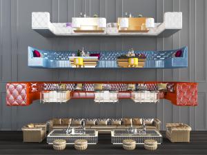 简欧皮革转角半圆多人沙发组合