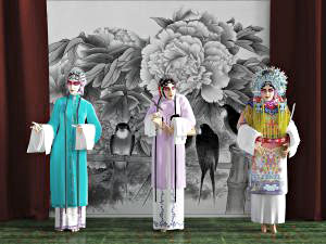 中式京剧中戏曲旦角人物