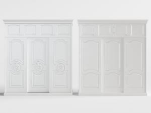 简欧白色推拉门衣柜3d模型 简欧白色推拉门衣柜