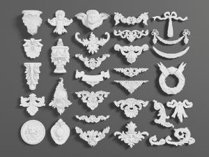 欧式白色石膏雕花构件