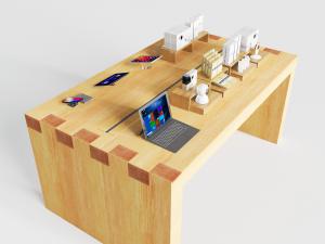 现代实木拱形手机笔记本电脑展示桌