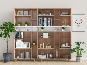 北欧实木装饰柜置物架