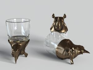 现代趣味犀牛玻璃杯