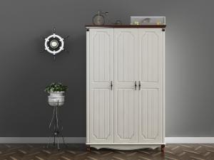 美式白色三扇门的装饰置物柜