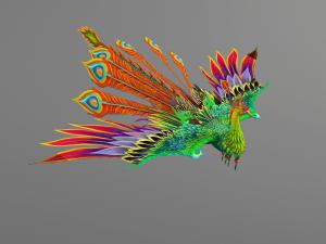 中式彩色展翅飞翔的凤凰墙饰挂件