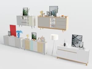 现代实木玄关柜边柜