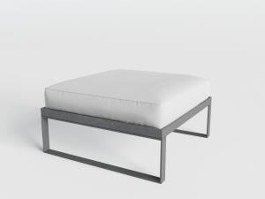 新中式金属支撑的方形沙发凳