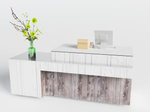 新中式实木装饰的前台接待台