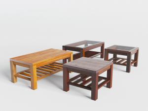 田园茶几边几角几3d模型 田园茶几边几角几