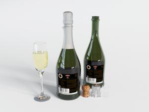 酒瓶酒杯3d模型 酒瓶酒杯