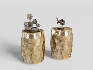 新中式鼓凳、工艺品摆件3d模型 新中式鼓凳、工艺品摆件