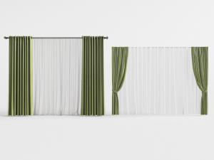 现代窗帘纱帘3d模型 现代窗帘纱帘