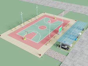 篮球场、停车棚、篮球蓝