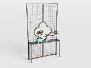 中式黑色实木端景台3d模型 中式黑色实木端景台