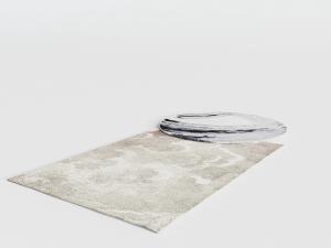 新中式长方形圆形地毯3d模型 新中式长方形圆形地毯