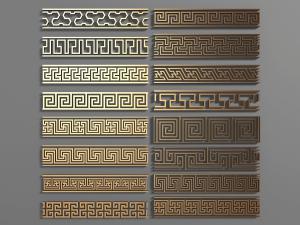 中式古典装饰雕花回形纹