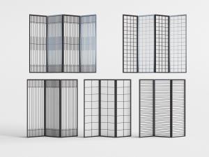 新中式可折叠可移动屏风