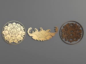 新中式雕花墙饰挂件