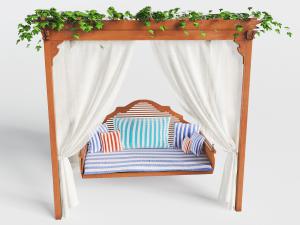 东南亚带蚊帐的吊椅