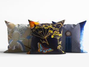 中式凤凰蝴蝶图案的靠垫抱枕