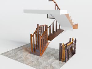 美式楼梯栏杆护栏3d模型 美式楼梯栏杆护栏