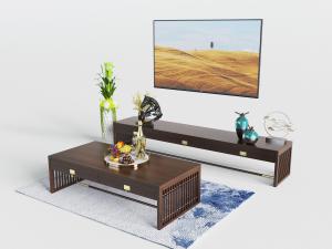 新中式电视柜茶几