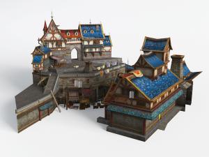 游戏场景建筑城堡房屋