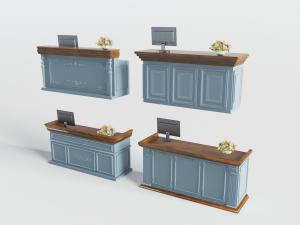 美式实木前台接待台