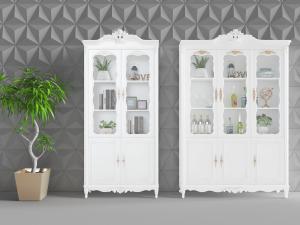 简欧白色装饰雕花的装饰柜