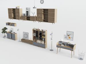 北欧实木电视柜装饰柜边柜和书桌