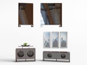 中式玄关柜端景台电视柜3d模型 中式玄关柜端景台电视柜