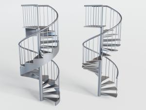 现代金属旋转楼梯3d模型 现代金属旋转楼梯