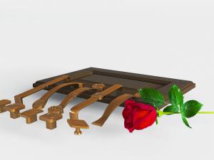 新中式如意装饰的金属拉手3d模型 新中式如意装饰的金属拉手